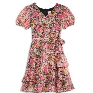 Rose sparkly print girl’s dress